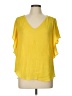 Naked Zebra 100% Polyester Yellow Short Sleeve Blouse Size L - photo 1