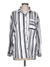 Eden & Olivia Stripes Silver Long Sleeve Button-Down Shirt Size L - photo 1