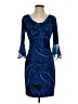 Connected Apparel Paisley Blue Cocktail Dress Size 4 (petite) - photo 1