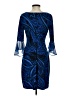 Connected Apparel Paisley Blue Cocktail Dress Size 4 (petite) - photo 2