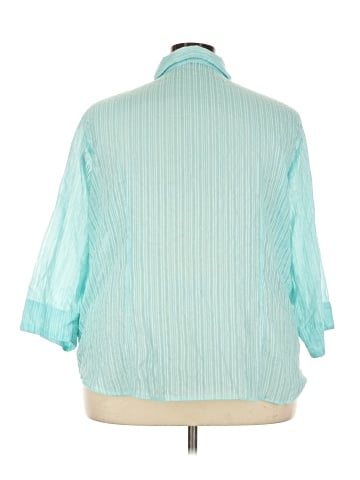 Basic Editions 3/4 Sleeve Button-Down Shirt (view 2)