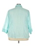 Basic Editions Teal 3/4 Sleeve Button-Down Shirt Size 3X - photo 2