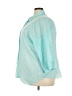 Basic Editions Teal 3/4 Sleeve Button-Down Shirt Size 3X - photo 5