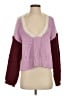 Wildfox 100% Cotton Color Block Burgundy Pullover Sweater Size S - photo 1