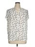 Monday Fun 100% Polyester Print Ivory Short Sleeve Blouse Size 1X - photo 1