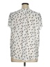 Monday Fun 100% Polyester Print Ivory Short Sleeve Blouse Size 1X - photo 2