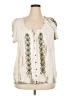 Fever 100% Rayon Ivory Short Sleeve Blouse Size XXL - photo 1