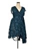Torrid 100% Polyester Paisley Teal Cocktail Dress Size 2X Plus (2) - photo 1