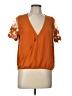 Haute Monde Orange Short Sleeve Blouse Size L - photo 1
