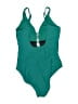 La Blanca Solid Green One Piece Swimsuit Size 8 - photo 2