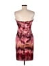 David Meister 100% Polyester Tie-dye Red Pink Cocktail Dress Size 6 - photo 2