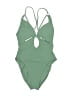 Robin Piccone Solid Green One Piece Swimsuit Size 6 - photo 1