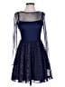 Aqua 100% Polyester Animal Print Blue Cocktail Dress Size 2 - photo 1