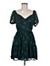 Trixxi 100% Polyester Hearts Teal Cocktail Dress Size M - photo 1