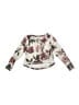 Mia Joy Floral Ivory Long Sleeve Henley Size 6 - photo 1
