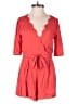 Jun & Ivy Solid Red Romper Size XXS - photo 1