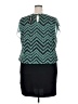 En Focus Studio 100% Polyester Chevron-herringbone Teal Casual Dress Size 20 - photo 2