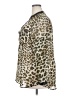 NY Collection 100% Polyester Animal Print Brown Long Sleeve Blouse Size 2X - photo 5