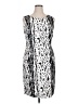 Kasper Graphic Silver Cocktail Dress Size 14 - photo 1