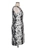 Kasper Graphic Silver Cocktail Dress Size 14 - photo 4