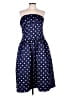 Self-Portrait 100% Polyester Polka Dots Blue Cocktail Dress Size 12 - photo 1