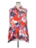 Cupio 100% Rayon Floral Orange Sleeveless Button-Down Shirt Size 2X - photo 1