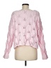 New York & Company 100% Polyester Hearts Pink Pullover Sweater Size M - photo 2