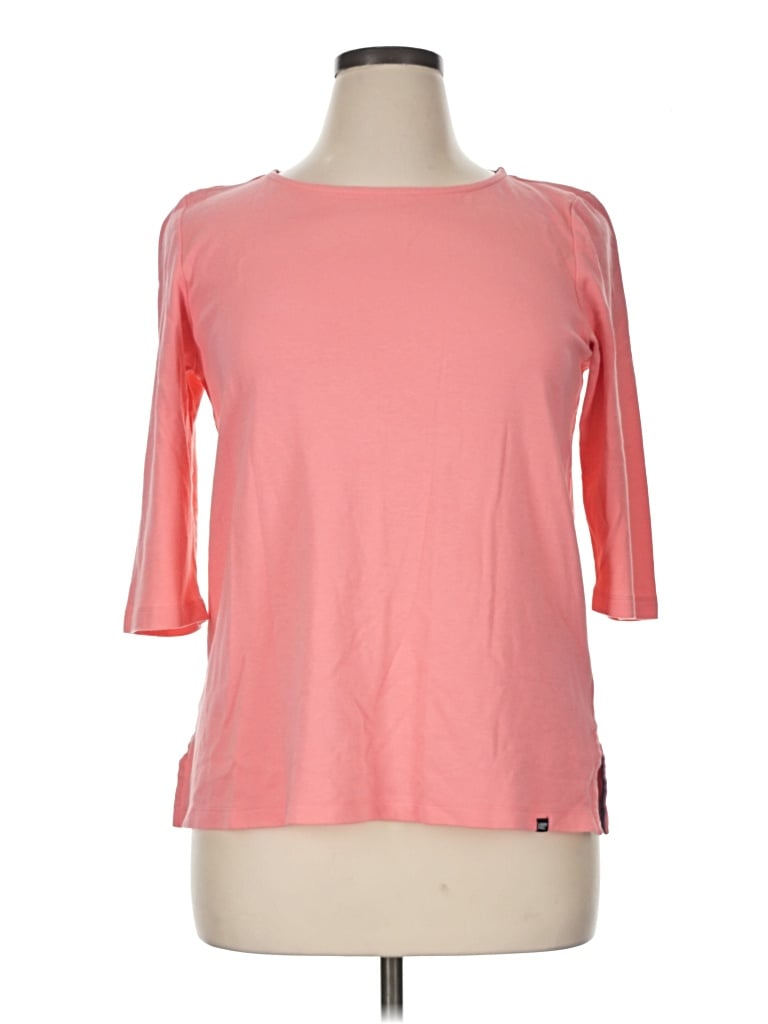 Pre-owned Lands' End 3/4 Sleeve T-shirt In Pink