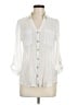 A. Byer Ivory 3/4 Sleeve Button-Down Shirt Size M - photo 1