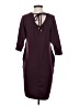 Peach Solid Burgundy Casual Dress Size XS - photo 2