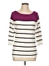 White House Black Market Stripes Purple Pullover Sweater Size L - photo 1