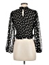 Olivaceous 100% Polyester Polka Dots Black Long Sleeve Blouse Size M - photo 2