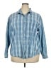 Gitano 100% Cotton Blue Long Sleeve Button-Down Shirt Size 24W - photo 1