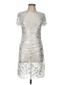 No Comment Metallic Silver Cocktail Dress Size L - photo 1