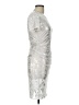 No Comment Metallic Silver Cocktail Dress Size L - photo 4