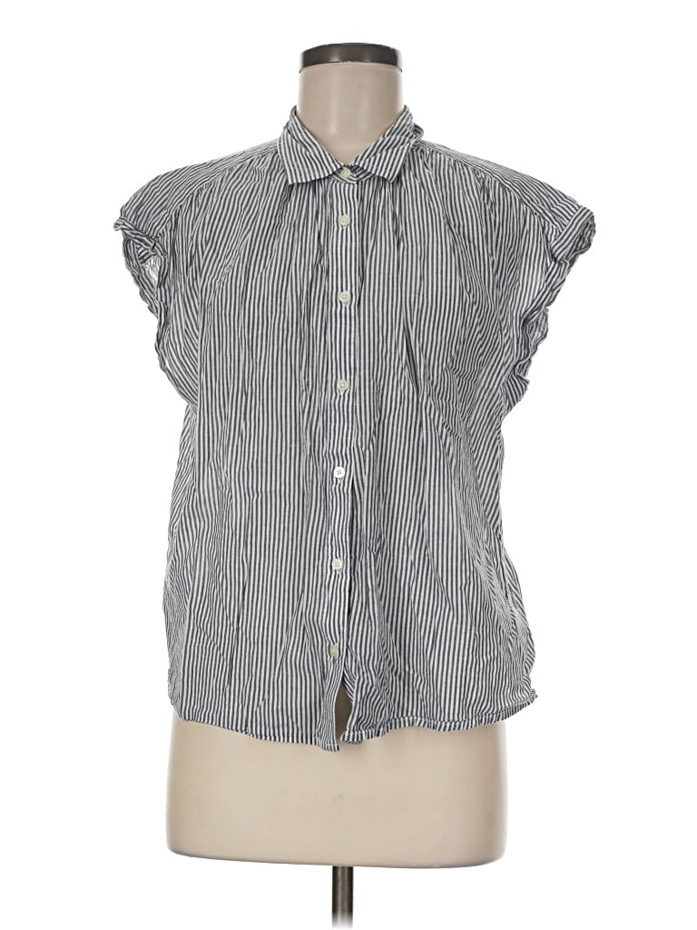 Pre-owned Gap Sleeveless Button Down Shirt In Gray