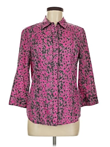 Calvin Klein 3/4 Sleeve Button-Down Shirt (view 1)