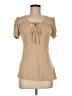 Soprano 100% Rayon Tan Short Sleeve Blouse Size M - photo 1