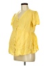 Isabel Maternity 100% Rayon Yellow Short Sleeve Blouse Size M - photo 1