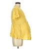 Isabel Maternity 100% Rayon Yellow Short Sleeve Blouse Size M - photo 4