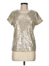 Miss Me Metallic Silver Short Sleeve Top Size M - photo 1
