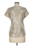 Miss Me Metallic Silver Short Sleeve Top Size M - photo 2