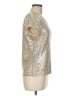Miss Me Metallic Silver Short Sleeve Top Size M - photo 4