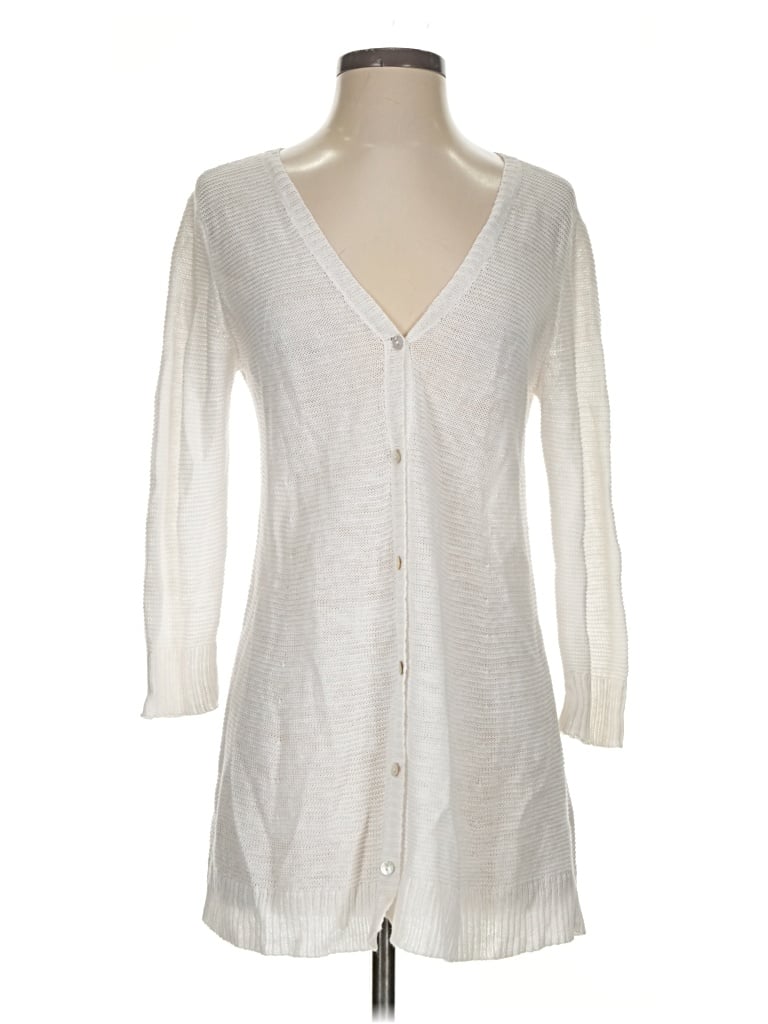 Pre-owned Eileen Fisher Cardigan Sweater In Ivory