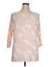Basic Editions Pink 3/4 Sleeve T-Shirt Size XL - photo 1