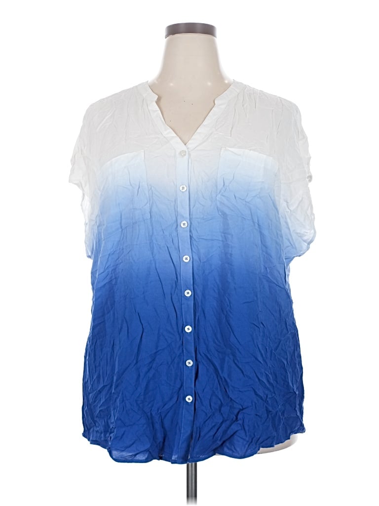 Pre-owned Torrid Short Sleeve Blouse In Blue