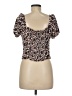 Unbranded 100% Elastic Brown Short Sleeve Top Size M - photo 2