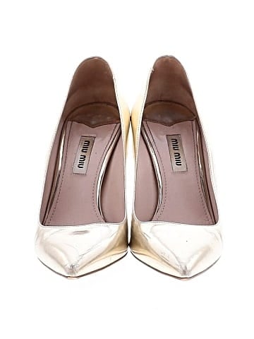 Miu Miu Lame Leather Glitter Pumps (view 2)