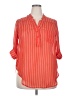 Dna Couture 100% Polyester Stripes Orange 3/4 Sleeve Blouse Size 2X - photo 1