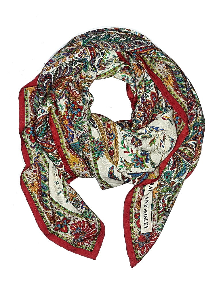Pre-owned Assorted Brands Scarf In Burgundy